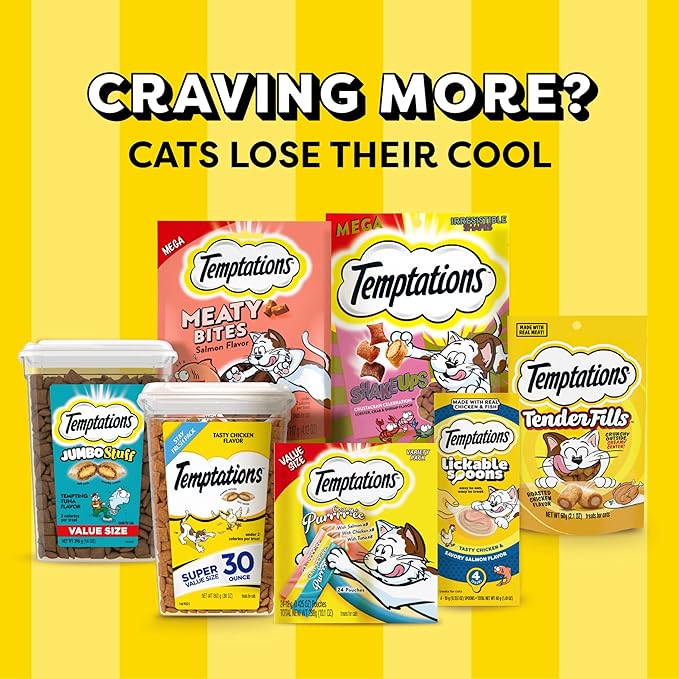 Temptations Classic Crunchy and Soft Cat Treats Tempting Tuna Flavor, 3 oz. Pouch (Pack of 12)