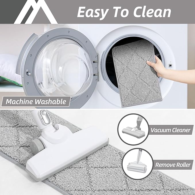 COSY HOMEER Edging Stair Treads Non-Slip Carpet Mat 28inX9in Indoor Stair Runners for Wooden Steps, Edging Stair Rugs for Kids and Dogs, 100% Polyester TPE Backing (4pc, Grey)