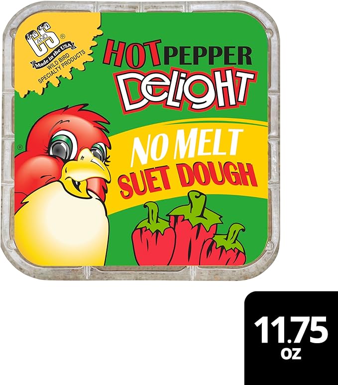 C&S Hot Pepper Delight No Melt Suet Dough 11.75 Ounces, 8 Pack