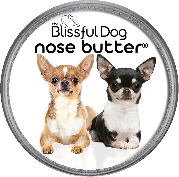 The Blissful Dog Smooth Coat Chihuahua Nose Butter for Dry, Cracked Skin, Lick-Safe Dog Nose Balm with Moisturizing Shea Butter, Almond, Olive, and Essential Oils, Pet Supplies, Uncented, 4 oz.