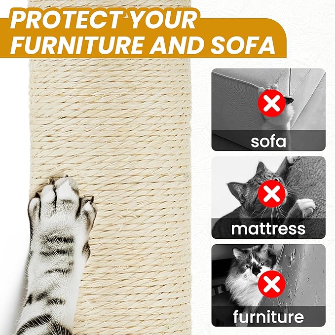 55 Inch Large Cat Tree Tower for Indoor Cats with Hammock Green Leaves Sisal Scratching Post, Plush Hang Ball Play Furniture for Kittens & Adult Cats, New Beige