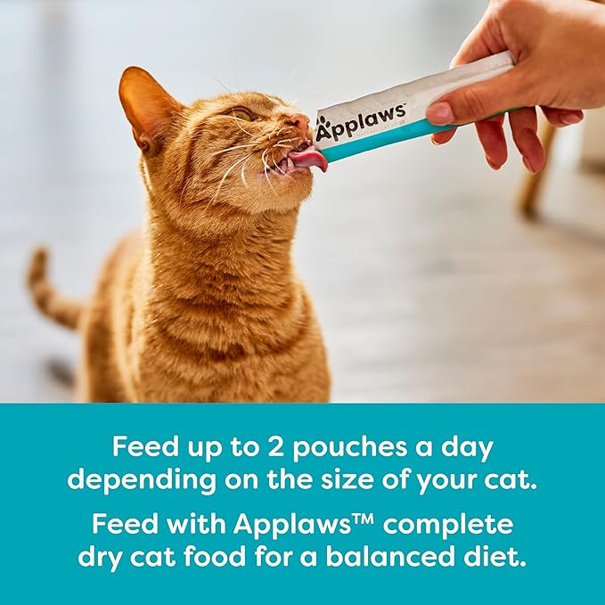 Applaws Lickable Cat Treats, Natural Grain-Free Purée, Limited Ingredient, Tuna Squeeze Up Cat Treats (60 x 0.5 oz Sachets)