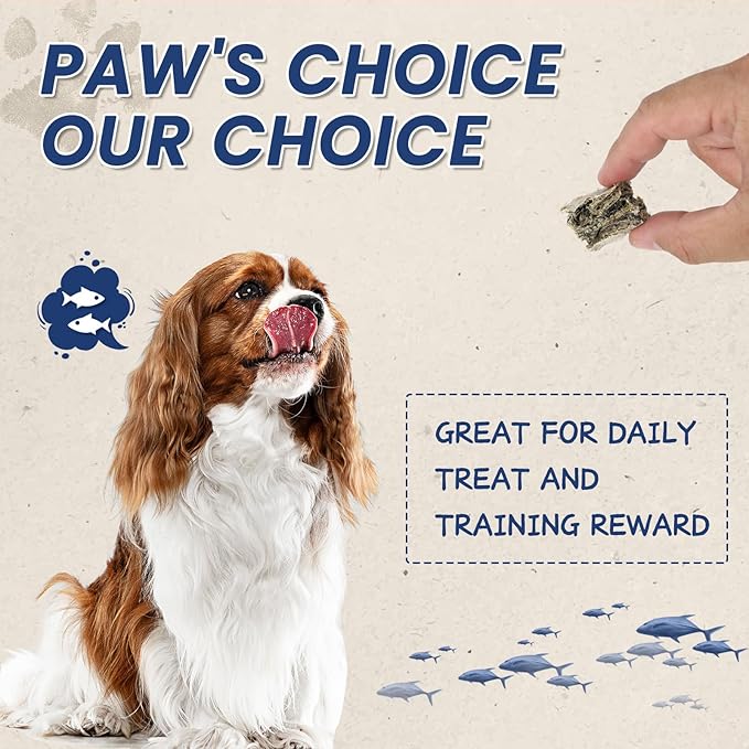 Cod Skin Cubes Dog Treat, Chew Fish Skins Rolls w/Taurine, One-Ingredient Grain Free Healthy Dog Treat, Rich in Omega3, 8 oz