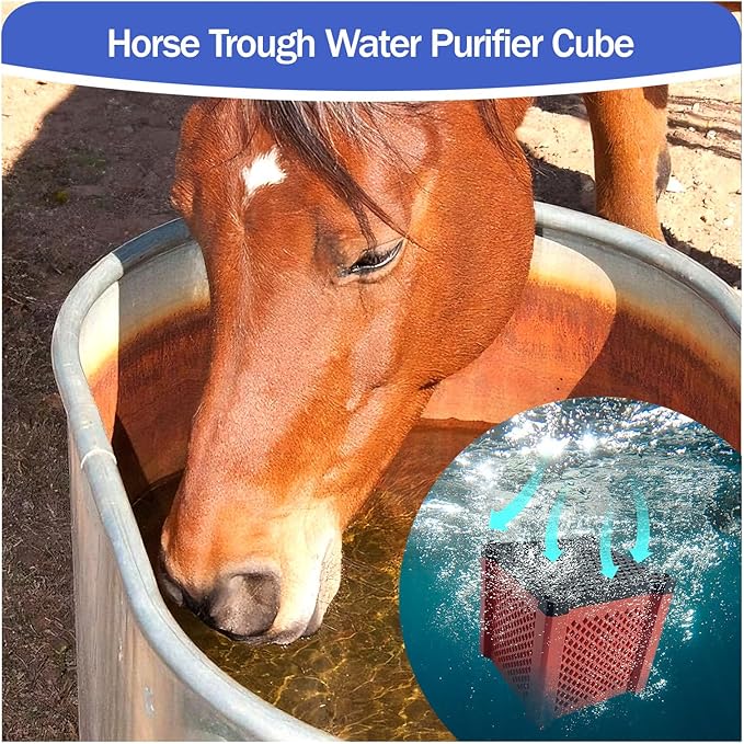 2 PCS 2026 New Pure Cube Water Trough Filter 2.0, Eco-Aquarium with Honeycomb Charcoal, Super Strong Filtration Activated Carbon Filter Media for Fish Tanks, Horse Troughs, Ponds & Livestock Tanks