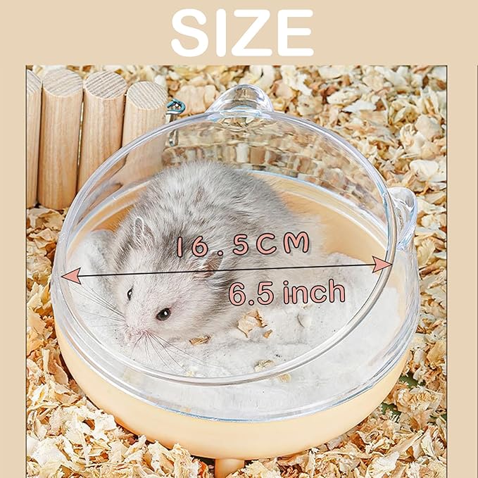 Meow&Woof Hamster Sand Bath Container, Large Sandbox Toilet Gerbil Batheoom, Tiny Chinchilla Dust Bathtub Sand Bath Box for Hamster Cage Accessories 6.5 Inch-Light Green