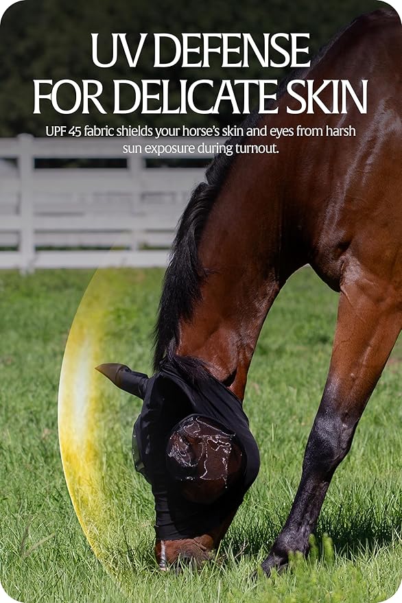 Equinavia Bug Out Fly Mask | Against Flies, Insects, UV Rays - Black - Cob