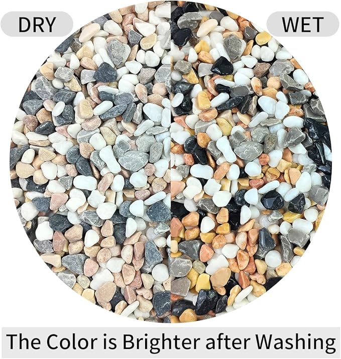 5 lbs Succulent and Cactus Pebbles for Indoor Plants, 3/8 Inch Pea Gravel Decorative River Rocks for Plants, Vases, Terrarium, Aquarium, Potted Top Dressing and Outdoor Landscaping Stones