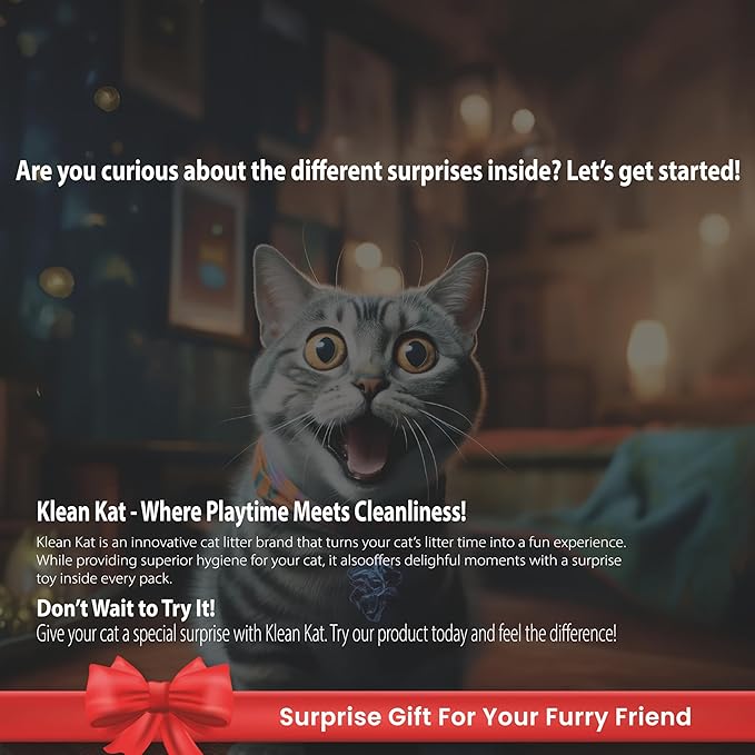 All Natural Clumping Cat Litter – Multiple Scents – Low Dust, Odor Control – Unscented 18 lb - Surprise Toy Inside