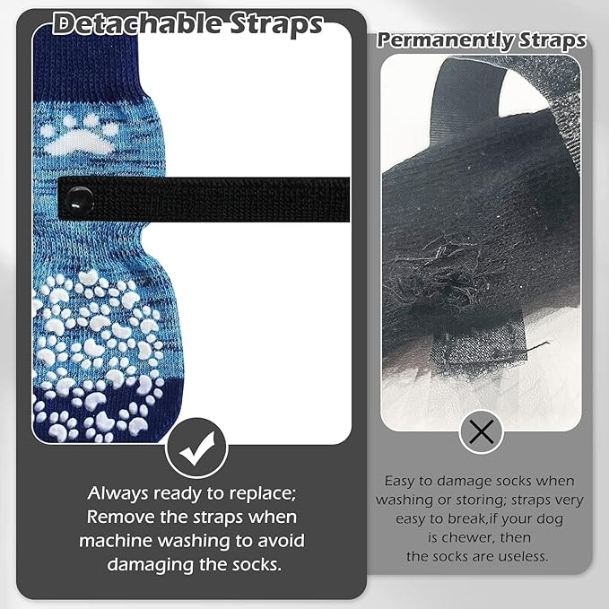 EXPAWLORER Anti Slip Dog Socks to Prevent Licking Paws, Dog Shoes for Hot Pavement, Dog Booties for Small Medium Large Senior Dogs, Traction Control Boots & Paw Protectors for Hardwood Floors