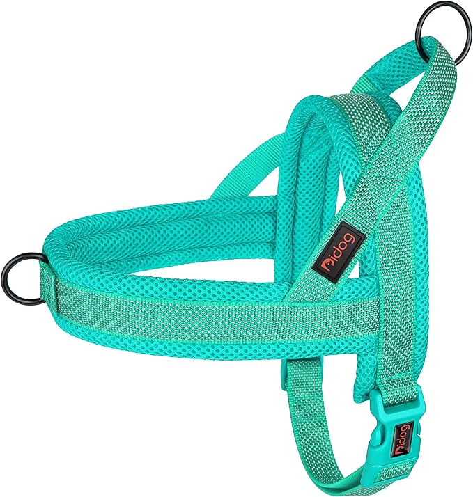 Didog No Pull Dog Harness with Breathable Mesh Padded, Full Reflective & Quick Fit Adjustable Vest Harness, Easy for Training Walking for Small & Medium and Large Dogs (Green, S:Chest 18-22")