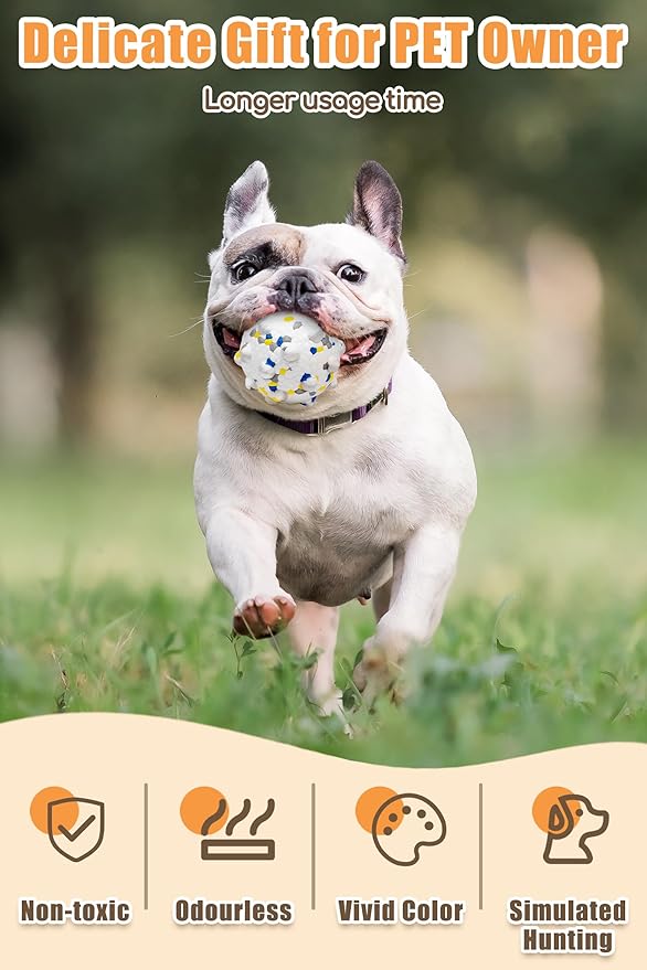 2.36'' Dog Balls for Dogs Aggressive Chewers Indestructible Tennis Durable Bouncy Interactive Dog Toy Balls for Fetch Game Floating Training(White Medium)