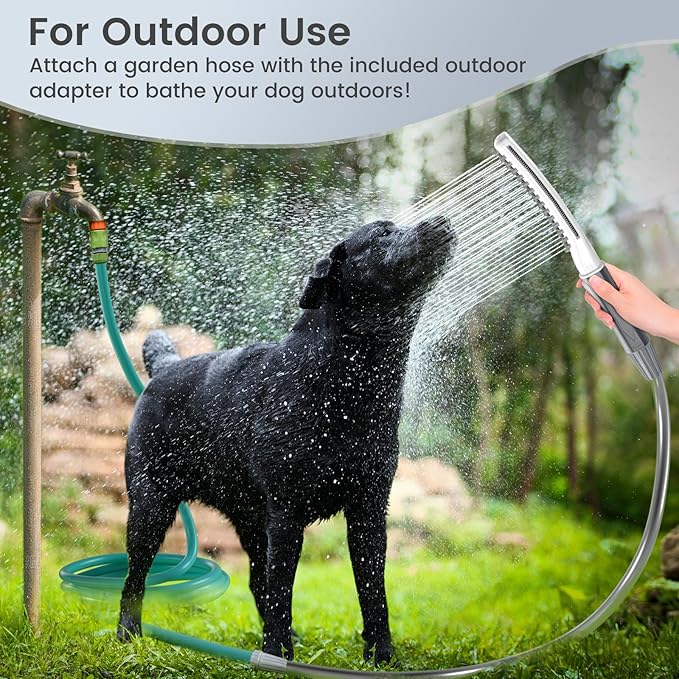 Dog Shower Attachment, Dog Shower Wand for Fast and Easy Washing Dog, Pet Shower Head with 3 Spray Modes, 8-Foot Hose, Indoor Outdoor Bath Your Dog