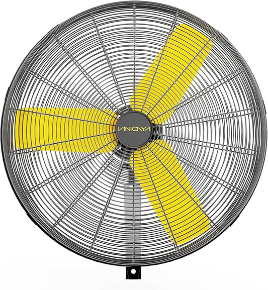 30 Inch Industrial Wall Mount Fan Oscillating, 8900 CFM Commercial Metal Wall Fans with Poweful Motor, 3 Speed, Heavy Duty Construction Indoor for Warehouse, Workshops, and Garage, UL Listed