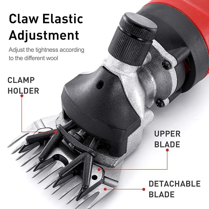 Cordless Electric Shears,Professional Sheep Shearing Clippers with 2 PCS Rechargeable Lithium Battery, 6 Speeds Heavy-Duty Farm Livestock Haircut Trimmer