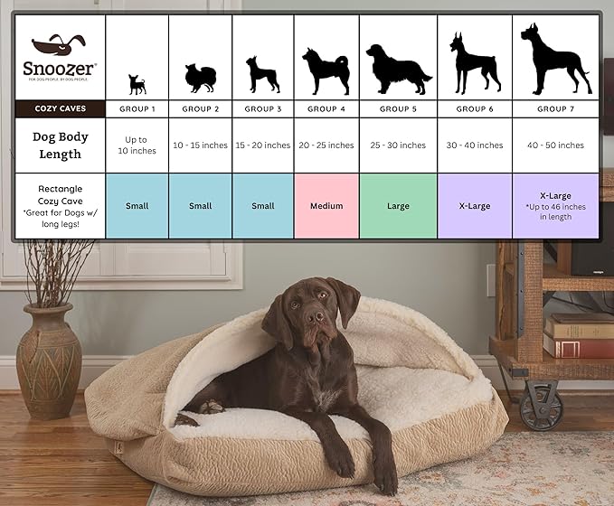 Snoozer Pet Products Rectangle Cozy Cave Dog Bed, Small, Red