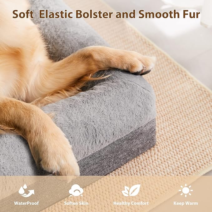 BFPETHOME Dog Beds for Small Dogs, Washable Dog Bed with Sides, Orthopedic Medium Sized Soft Mats with Removable Cover & Waterproof Pet Mat for Pet