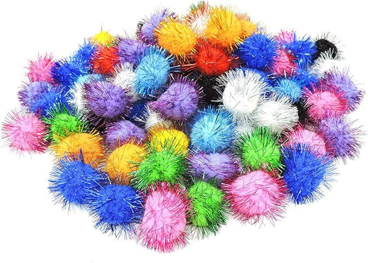 Andiker Cat Crinkle Balls, 2.36 Inches Colorful Cat Balls Chew and Chase Cat Mylar Crinkle Balls Lightweight Cat Toys for Indoor Cats to Keep Fit and Active (100pc)