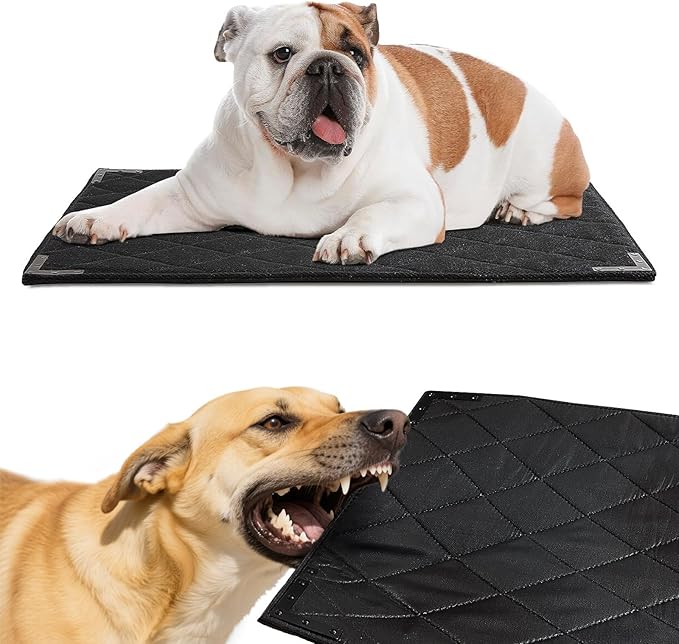 BALAPET Durable Chew Proof Dog Bed with Metal Rivet Corner for Medium Dogs, Stable Kennel Pad Mat for Teething Puppy, Durable Indoor Outdoor Crate Pad for Medium Dog Crates, 35"x22"
