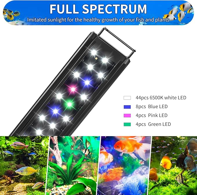 AQUANEAT LED Aquarium Light Full Spectrum for 24 Inch to 30 Inch Fish Tank Light Fresh Water