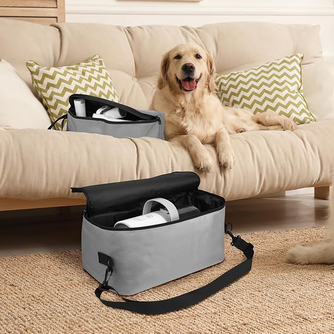 Beautyflier Pet Grooming Supplies Organizer, Protective Tote Bag Case for Pet Grooming Kit & Vacuum Suction Dogs Cats Hair, Travel Pouch Bag for Pet Dog Grooming Vacuum Kit, Bag Only (Gray)