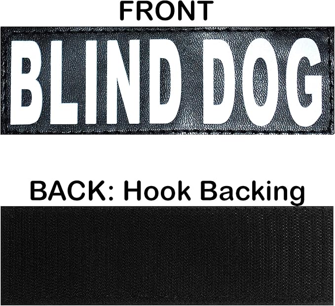 Doggie Stylz Blind Dog Vest Harness with Removable Patches and Reflective Trim. Comes with 2 Blind Dog Reflective Hook and Loop Patches. Measure Dogs Girth Before Purchase (Girth 24”-31" Red)