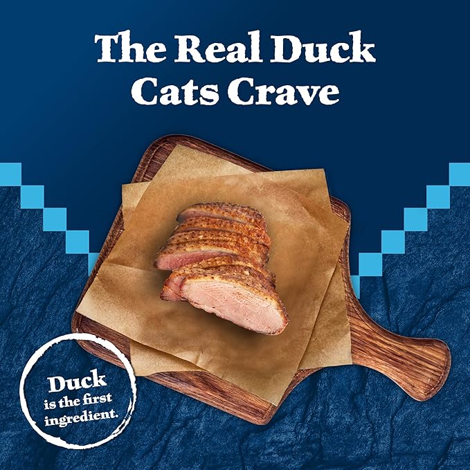 Blue Buffalo Wilderness Natural High-Protein Grain-Free Wet Food for Adult Cats, Duck Paté, 3-oz. Cans, 24 Count