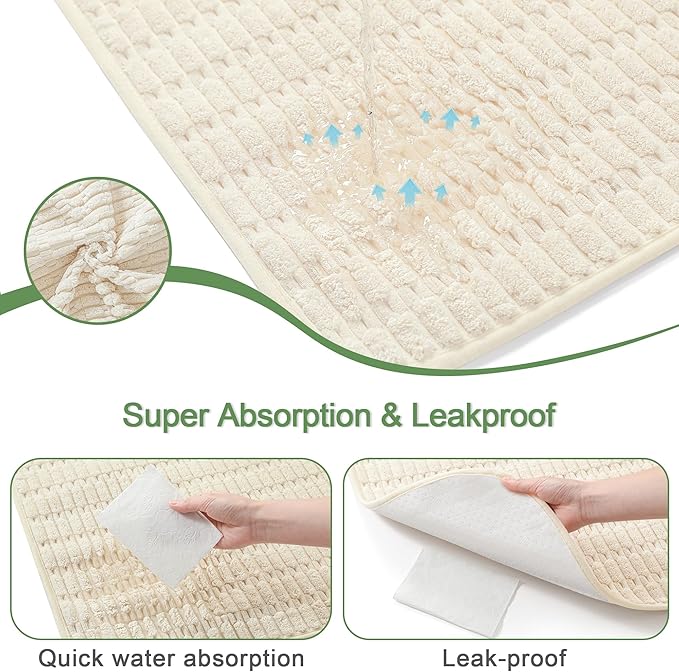 Washable Pee Pads for Dogs, 2 Pack Reusable Puppy Pads Dog Pads, Non-Slip Dog Pee Pads, Leakproof Pet Pee Pads Wee Wee Pads for Dogs. (Cream White, 30"x34"(Pack of 2))