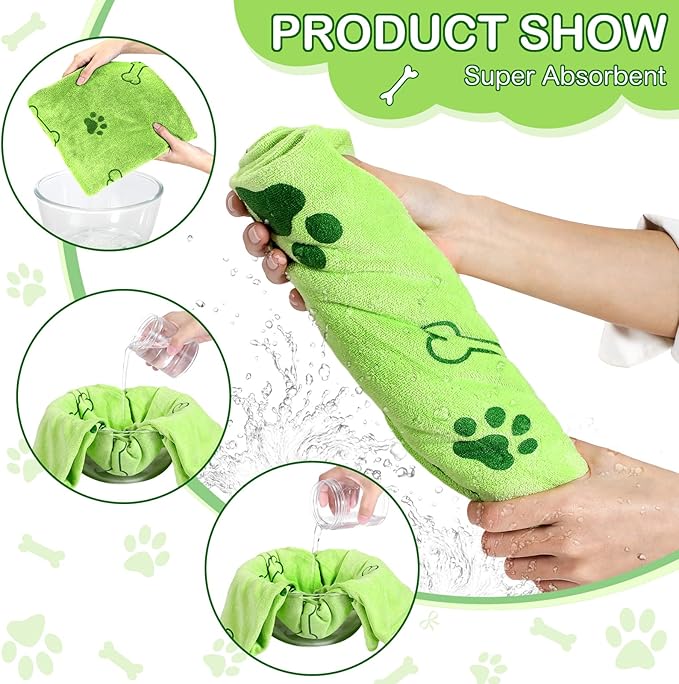 Chumia 8 Pcs Dog Towels for Drying Dogs Cats Pet Towels Bulk Puppy Microfiber Quick Drying Paw Bath Bathing Supplies Absorbent for Medium Pets(Colorful,40 x 24 Inch)