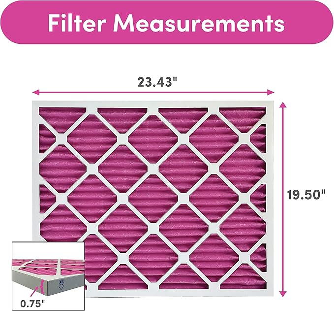 Colorfil 20x24x1 Air Filter (4-Pack) | Made in the USA | Color Changing | Remove Cat and Dog Odor | MERV 8 for Pet Hair Dander and Dust | 19.5"x23.5"x0.75" Exact Size