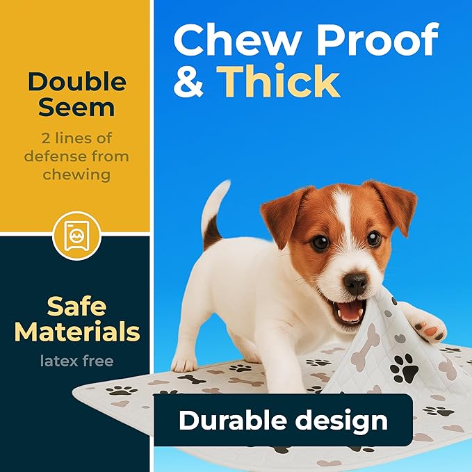 GREEN LIFESTYLE Washable Pee Pads for Dogs - Waterproof Reusable Puppy Pads with Anti-Slip Backing, Pet Training Pad for Puppy Playpen, Crate, Whelping Box, Potty Training (Pack of 24 - 41x41)