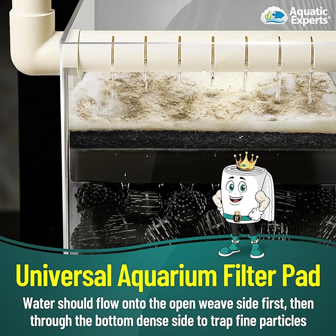 Aquatic Experts Aquarium Filter Floss for Fish Tank Filters - FilterFirst Aquarium Filter Pad - Aquarium Filter Media Roll for Crystal Clear Water, 3/4" - 1" Thick (24 Inch Wide, 24 Feet Long)