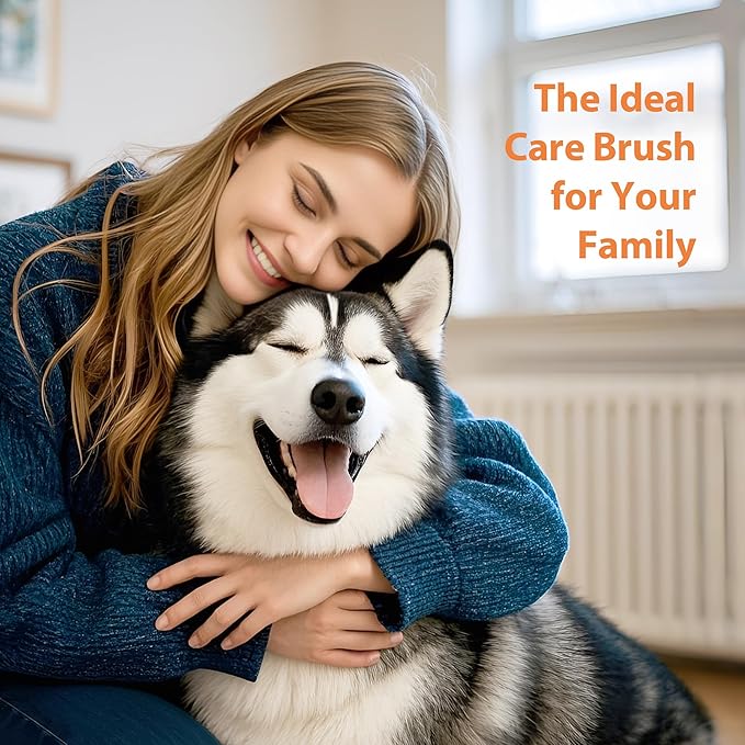 Dog Brush for Long Haired Dogs, 27mm Extra Long Metal Pin Dog Deshedding Brush and Comb Set, Short Haired Shedding Grooming Detail Pets Brush Set with Rubber Handle
