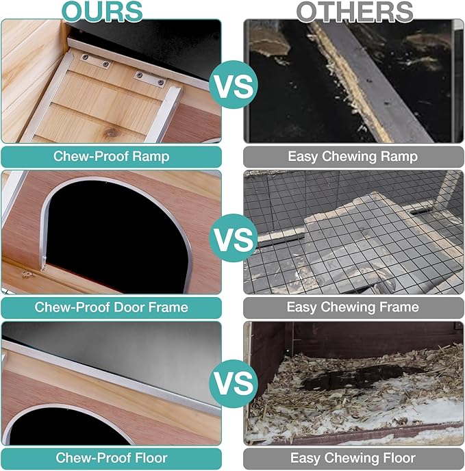 Guinea Pig Cage with Wooden Stand,Indoor Rabbit Hutch with 2 Stories,Hamster Cage with Anti Chew Ramp,Hideout, Platform, Pull Out Tray (Wood)