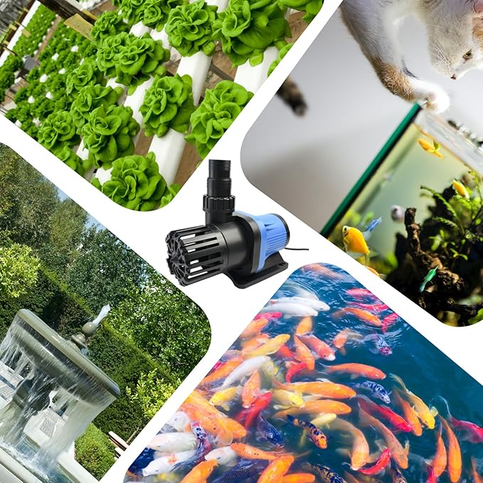 CONQUERALL 6600GPH 27.9ft 160W 36V Pond Pump CHS-25000 High Flow Submersible Water Saving Energy Fountain Aquarium Saltwater,Koi Lake, Aqua Oxygenation, Fisht Farm NdFeB Magnet Warranty