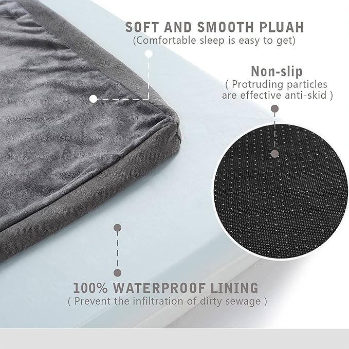 Orthopedic Memory Foam Dog Bed, Cooling Dog Beds for Extra Large Dogs -Waterproof Pet Bed for Crate with Removable Washable Cover, XL(41inch,90Lbs)