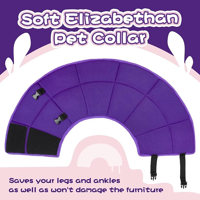 Dog Cone for Large Dogs After Surgery, Soft Dog Cone Collar for Dogs to Stop Licking, Adjustable Comfy E-Collar Alternative Lightweight Post-Surgery Recovery Elizabethan Collar for Pet