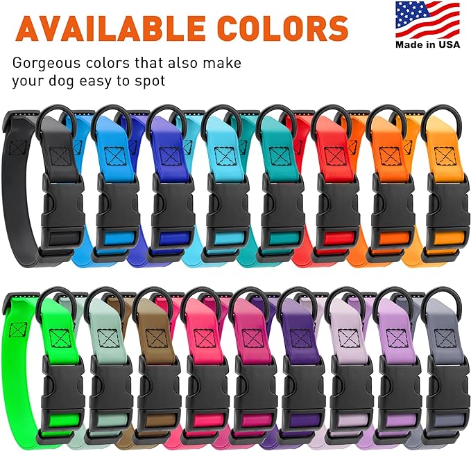 Dogline Biothane Waterproof Dog Collar with Quick Release Buckle Strong Coated Nylon Webbing with Odor- Proof for Easy Care Easy to Clean Fits Small Medium Large Dogs, Royal Blue 5/8" W 9-14" L