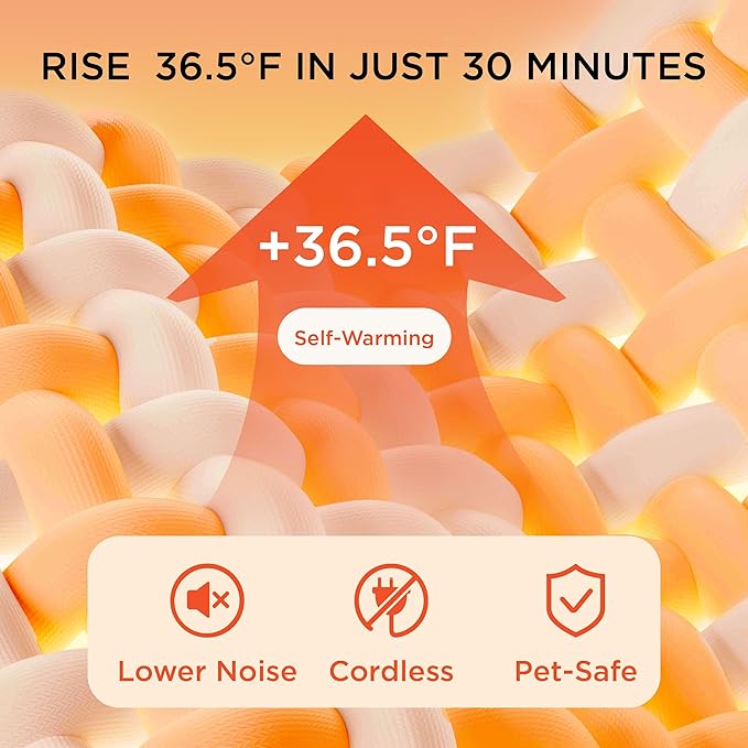 Bedsure Self Warming Dog Bed for Large Dogs - Orthopedic Waterproof Puppy Beds with Removable Washable Cover, Egg Crate Foam Pet Mat, Suitable for Pet Up to 65 lbs