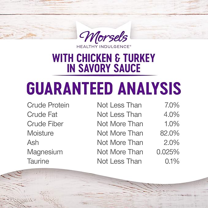 Wellness Healthly Indulgence Morsels Adult Wet Cat Food, Natural, Protein-Rich, Grain Free, 3 Ounce Pouch, 24 Pack, (Chicken & Turkey)