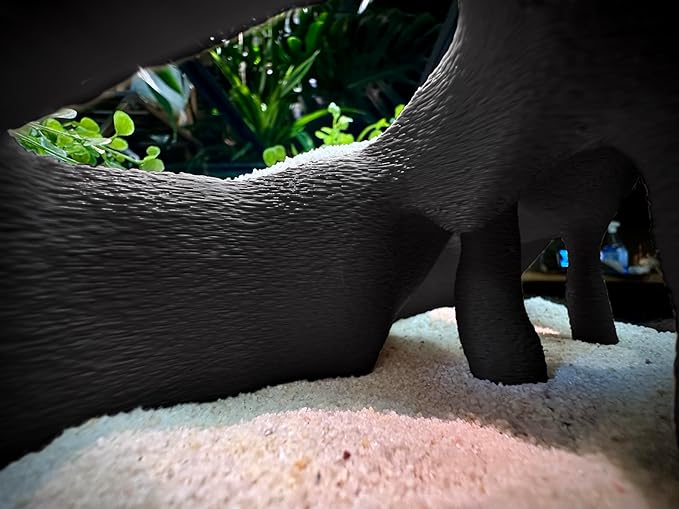 Aquarium & Terrarium Corner Cave – Faux Mangrove Root Hideout for Fish, Shrimp, Geckos, Snakes – Natural-Look Reptile Tank Decor in Textured Root Style (Charcoal, 7.5" x7.5''x4)