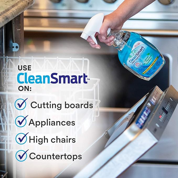 CleanSmart Daily Surface Cleaner and Pet-Safe Disinfectant, Kills 99.9% of Viruses, Bacteria, 23 ounce Bottle (Pack of 2)