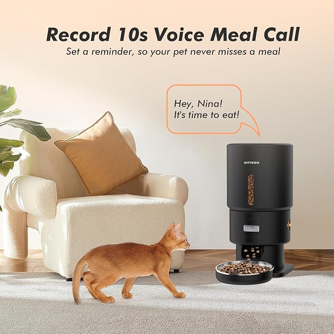Automatic Cat Feeder - 5L Anti-Clog Cat Food Dispenser with Freshness Preservation, 1-6 Meals/Day, Programmable Portions, 10s Voice, 180-Day Battery Life, Auto Pet Feeder for Multi Cats and Dogs