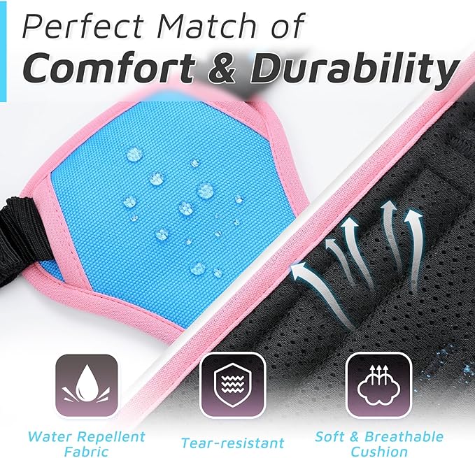 Eagloo Dog Harness for Large Dogs, No Pull Service Vest with Reflective Strips and Control Handle, Adjustable and Comfortable for Walking, No Choke Pet Harness with 2 Metal Rings, Pink & Blue, XL