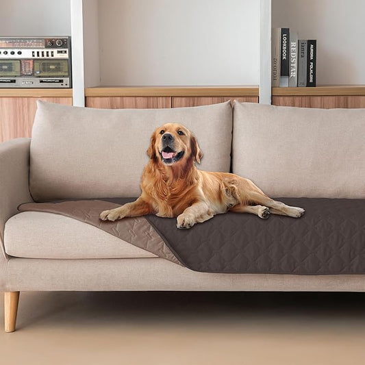 gogobunny 100% Double Sided Waterproof Dog Blanket Soft Pet Bed Cover Reversible Protect Furniture Couch Sofa Car for Puppy Cat Kids (Dark Coffee/Light Coffee, 30x80 Inch (Pack of 1))