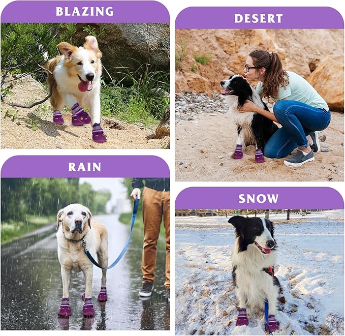 Dog Shoes for Large Medium Small Dog, Mesh Breathable Dog Shoes for Hot Pavement, Anti-Slip Dogs Boots Paw Protectors with Reflective for Outdoor Walking Indoor Hardfloors (Size 8)