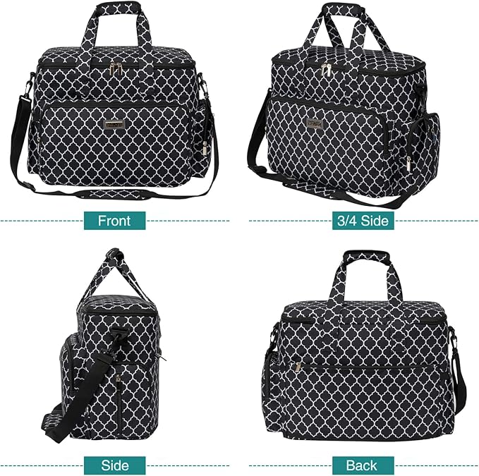 BAGLHER Dog Travel Bag, Pet Travel Bag (ALL Pet Travel Supplies), With 2 Pet Food Containers and 2 Collapsible Silicone Bowls; Essential Kits for Pet Travel DLblack