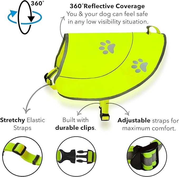 Dog Hunting Vest Reflective Dog Vest - Dog Safety Vest with Elastic Strap, Comfortable Dog Reflective Vest, Reflective Dog Safety Jacket High Visibility Vest for Dogs