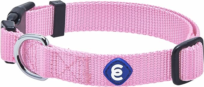 Blueberry Pet Essentials Large Dog Collar | Adjustable Fuchsia Pink Nylon Collar for Large Dogs | Stylish Girl Dog Collars | Secure Female Dog Collar with Eco-Friendly Buckles, 18"-26" Neck