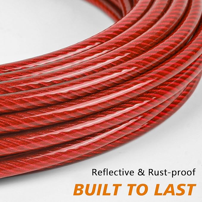 XiaZ 50ft Tie Out Cable for Dogs, Dog Leads for Yard, Heavy Duty Pet Tie Out Cable for Large Dogs Up to 250lbs, Durable Dog Runner Tether Line for Yard or Camping