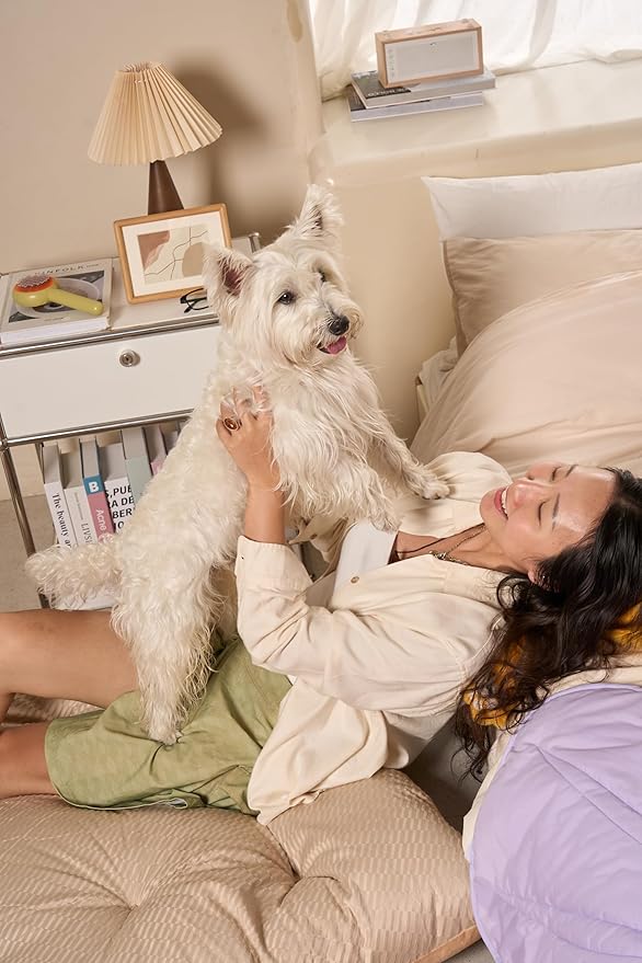 FUNNY FUZZY 2 in 1 Dog Bed Crate Pad Mat, Washable Reversible Pet Floor Mats,Fluffy Kennel Pad for Small Large Sized Dog,Indoor Cats,Sleeping Mattress, 41.7" × 28.3", Beige